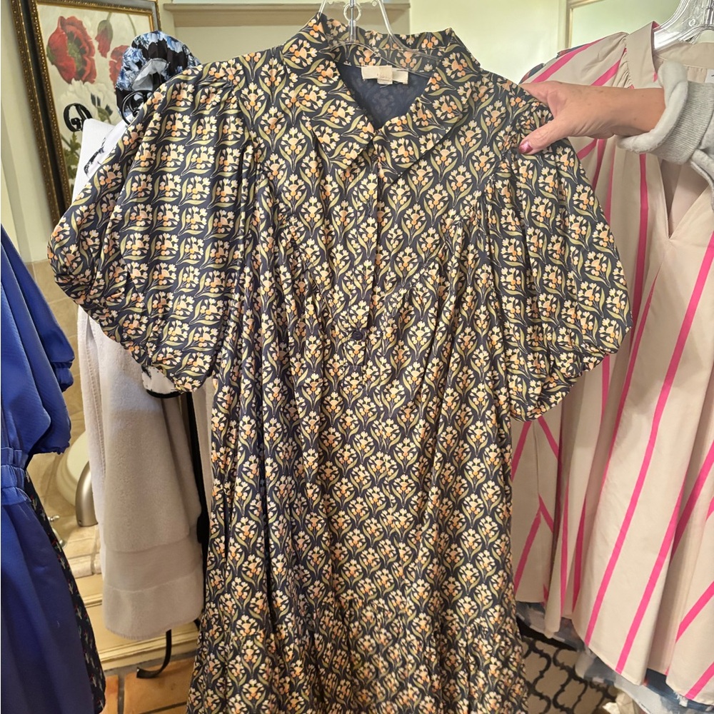 Black and Gold Patterned Women's Dress
